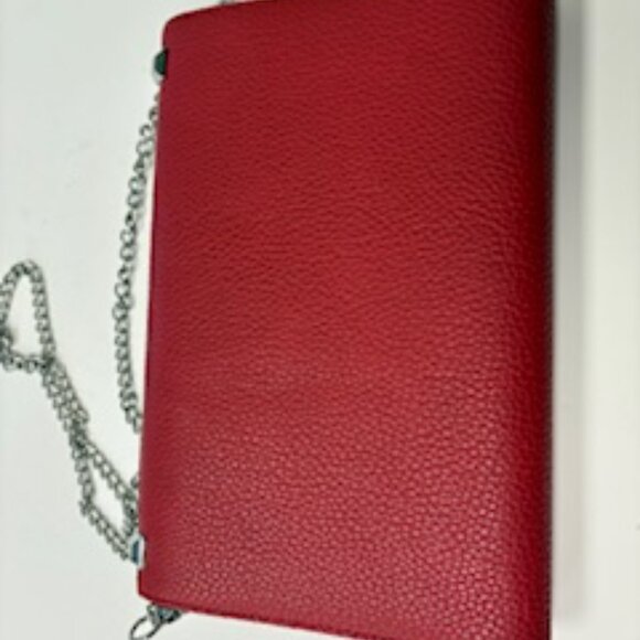 JUSTFAB RED FAUX LEATHER BAG W/SQUARE STUDS DETAIL - Picture 3 of 7